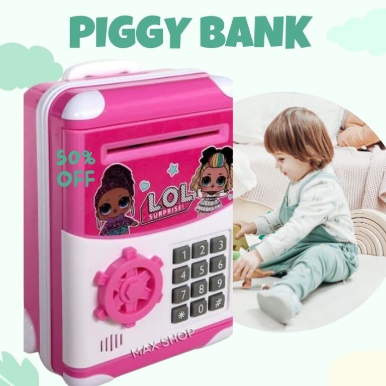 " Cash Box Small Trolley Bag Piggy Bank - Pink "