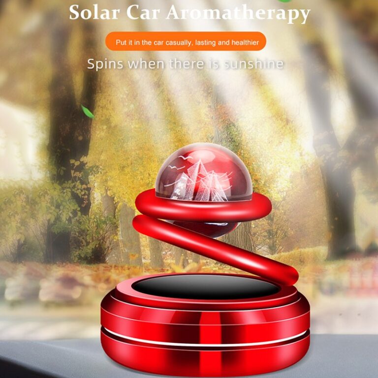 • TOHAYIE New Solar Car Perfume Creative Interstellar Rotation Aromatherapy Car Decorations Personalized Creative Decorations Air Fres (Black)